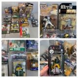 Group of Sports Figures - NBA Tim Duncan, NFL Ben Roethlisberger, NFL Brett Favre, NFL Clay Matthews