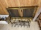 Vintage Fireplace Screen, Andirons, Log Rack