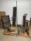 Group Lot of Primitive Items, Sausage Grinders, Chair, Metal Tray