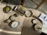 Group Lot of Vintage Watches, Money Clips