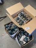 Large Quantity of Blue Glass Insulators, Plus Some Clear