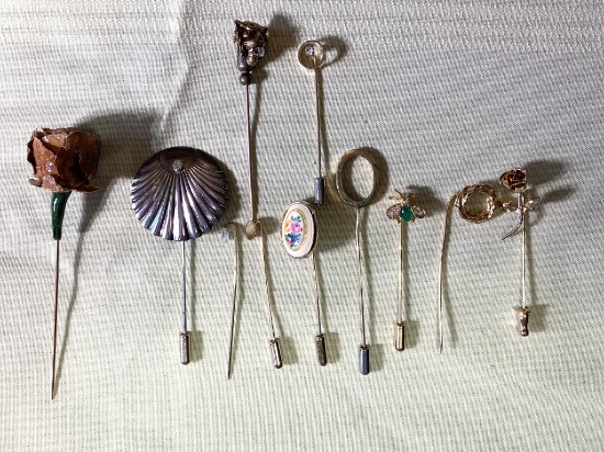 Great Group of Vintage Hat Pins - Lion Marked from 1909