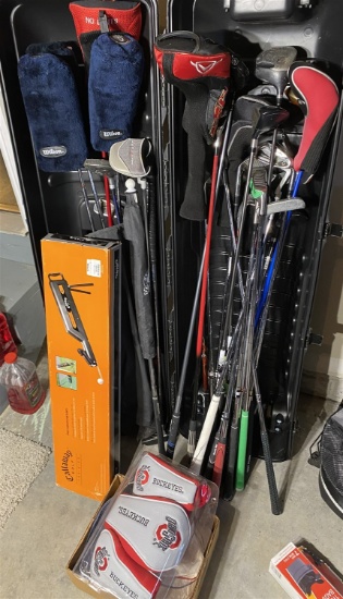 Large Lot golf clubs, accessories