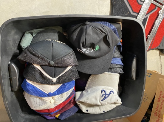 Huge tote lot of vintage trucker caps hats