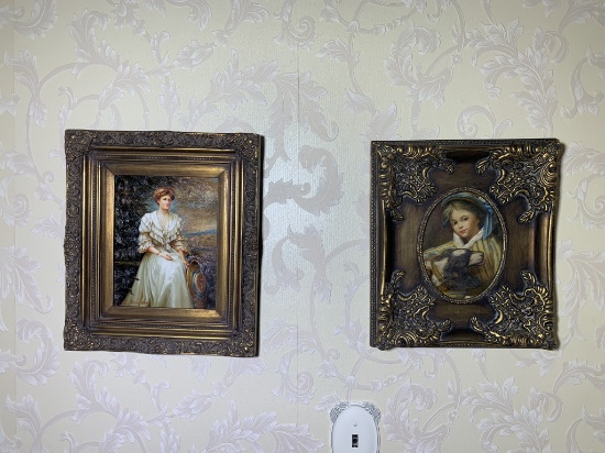 2 Antique Look Framed Art