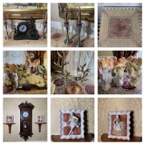Battery Operated Clock, Candle Holders, Dollies, Roman Inc. Angel Statues & More