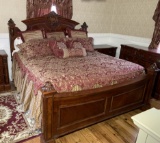 Beautiful King Size Bed with Headboard, Foot Board, Rails, Mattress & Box Spring