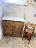 Washstand with Marble & Smokers Stand