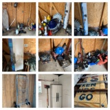 Garage & Shed Cleanout - Gardening Items, Ironing Board, Rotisserie Kit, Lights, Cart, Storage Bin,