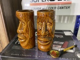 Pair of Columbus Kahiki Tiki Glasses plus Spoon