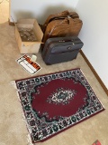Rug, Glasses, Luggage, For Sale Signs