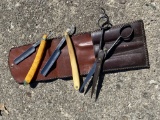 Antique Straight Razors and Barbers Scissors