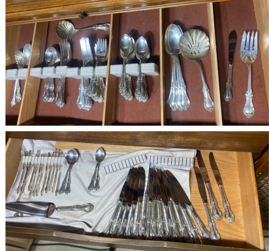 Very Large Sterling Silver Flatware Set - 3781 grams weighable