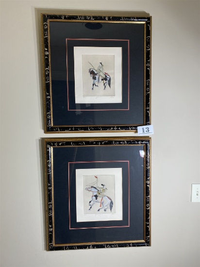 2 Signed & Numbered Prints of Japanese Warriors or Samurai