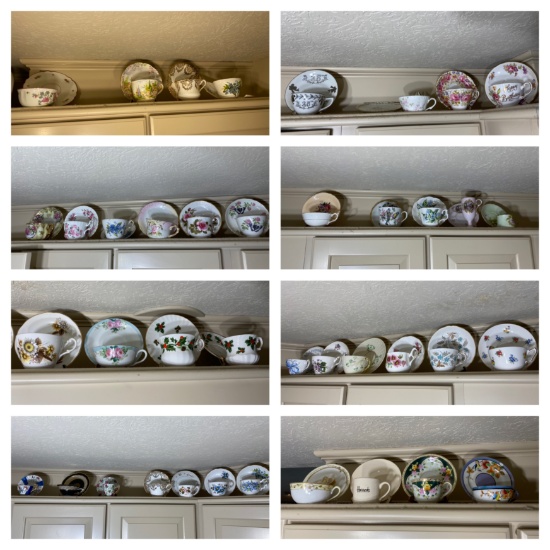Collection of English, German, Japanese Tea Cups and Saucers