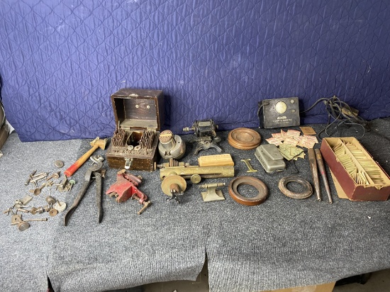 Watch Making Items including Jeweler's Lathe, Staking Set etc