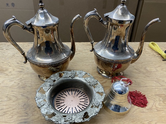 Silverplate lot including coffee pots