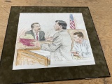 Rare Oklahoma City Bombing Timothy McVeigh Courtroom Sketch
