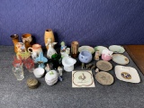 Group of Ceramics & Figures - Harkerware, Poole, Enesco Cat Bank, Spicer Studio Plates, Glassware