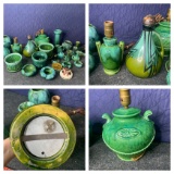 Great Group of Pottery - Lamps, Music box Decanter, McCoy, Leslie Cope Clown Lid