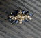 Vintage Sapphire and Diamond Pendant - 14k gold - 4.61 grams