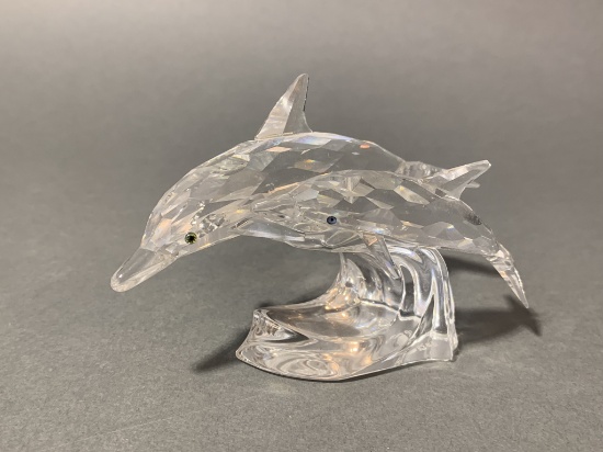 Swarovski Crystal Dolphins Figurine