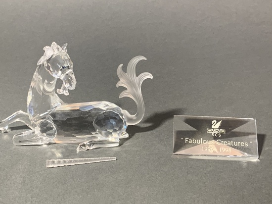 Swarovski Crystal Unicorn & "Fabulous Creatures" Plaque