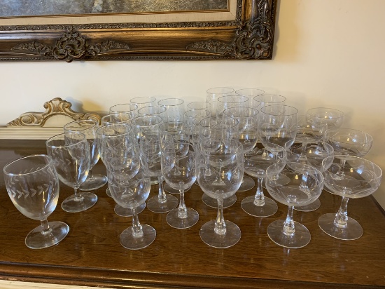 Group of Assorted Clear Glass Stemware
