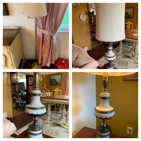 Floor Lamp, & 2 Matching Table Lamps