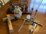 Holy Water, Crucifixes, Paper Weight, Angel Figurine & More.  See Photos