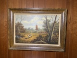 Large Oil On Canvas by Kenneth Shone Hunt Scene