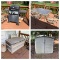 Patio Table, Chairs, Grill, Sunbeam Outdoor Storage & Rubbermaid Shed