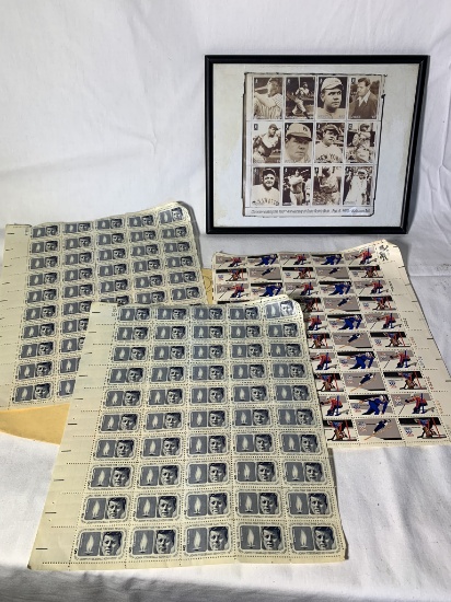 Group of US Postage Stamps & Commemorative Babe Ruth Stamps