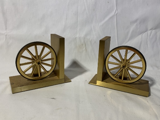 2 Solid Brass Bookends