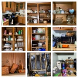 Kitchen Cleanout - Dishes, Microwave, Glassware, Flatware, Cups, Pans & More See Photos