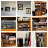 Living Room Clean Out - Shelving Unit, Electronics, Books, Games, Framed Art, Jackets, Hats & More