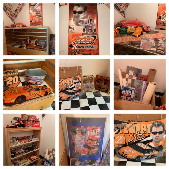 Room Clean Out- Great Group of Nascar Collectibles, Posters, Pictures, Hats, Cards, Magnets, Shelves