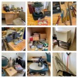 Workshop Clean Out- Tools, Light Bulbs, Hardware, Coleman Lantern, Shop Stool, Mini-Fridge (works)