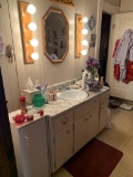 Cleanout Bathroom Contents  - Decorative Items, Towels, Cabinet, Vases, Shower Curtain & More