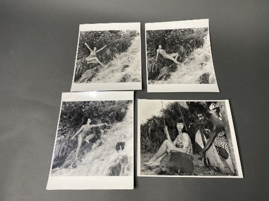 Group of 4 Vintage Bettie Page Photographs from Bunny Yeager Estate