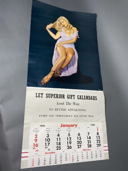 Vintage 1955 Pin Up Girl Jayne Mansfield Calendar