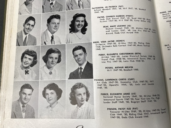1950 High School Yearbook Jayne Mansfield - Vera Jayne Peers