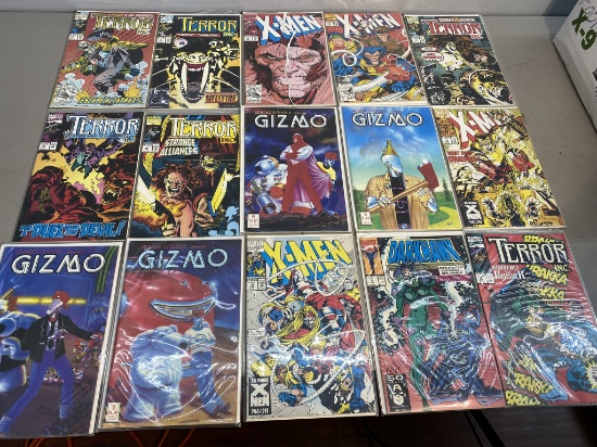 Lot of 15 Comics--X-Men, Terror, Gizmo, & Nighthawk