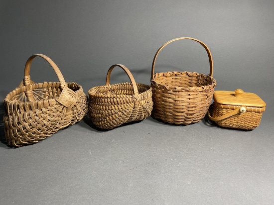 Group of antique, vintage baskets