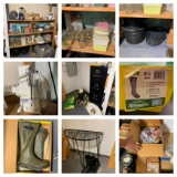 Kitchen Items, Filing Cabinet, Size 8 1/2 Remington Rubber Utility Boots & More