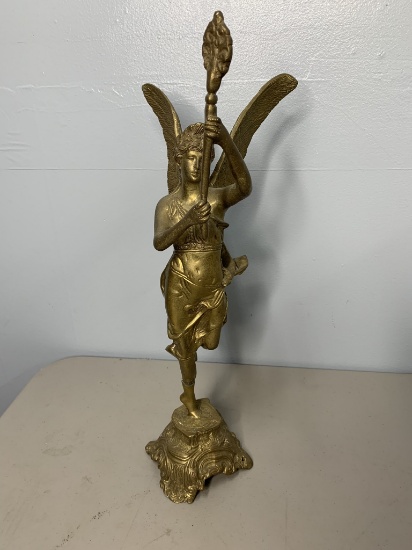 Cast Brass Statue.  See Photos of Damage on Leg