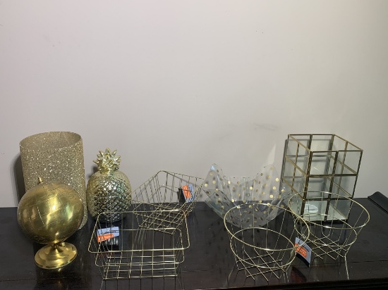 Decorative Baskets, Globe, Candle Holders
