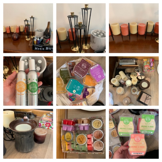 Great Group of Scentsy Products, Candles, Room Sprays, Candle Holders & More.  See Photos
