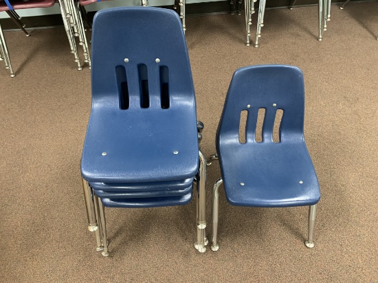 5 Blue Childrens Chairs by Virco