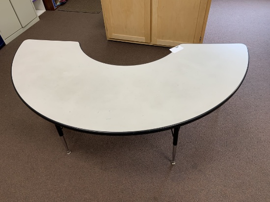 Half Circle Table with Adjustable Legs